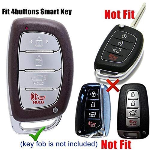 Silicone Key Cover Compatible with Hyundai Venue 4 Button Push Start Model (Black, Pack of 2)