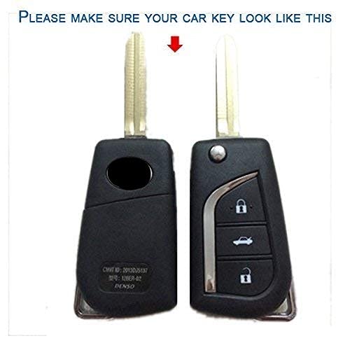 Silicone Key Cover for 3 Button Remote Flip Key Cover Compatible with Toyota Corolla Altis/Innova Crysta (Pack of 2)