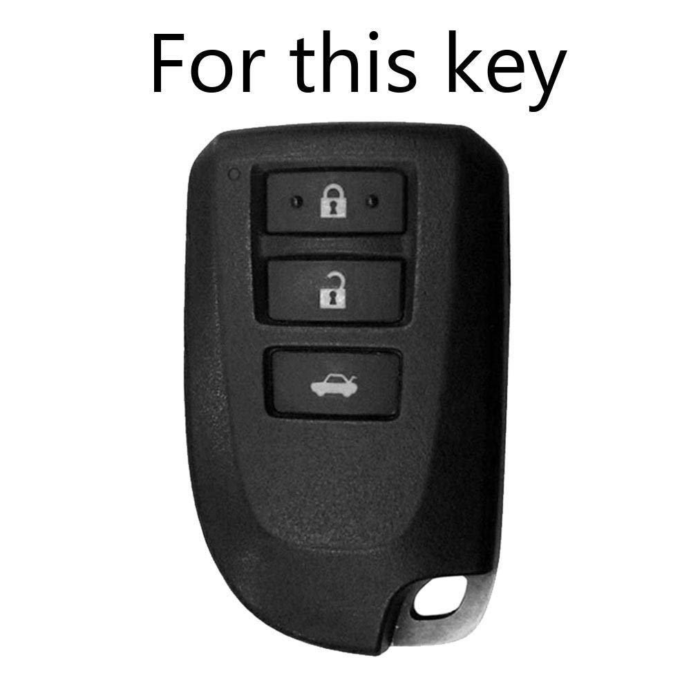 Silicone Key Cover Compatible with Toyota Yaris Camry Corolla Vios Smart Remote Protector (Pack of 2)