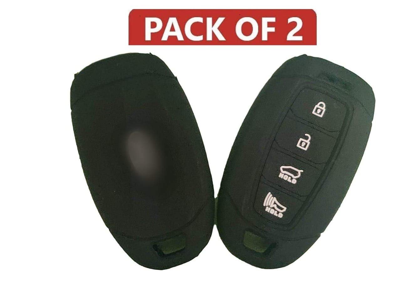 Silicone Key Cover Compatible with Hyundai Verna 2020 Push 4 Button Start Model Only (Pack of 2) Image