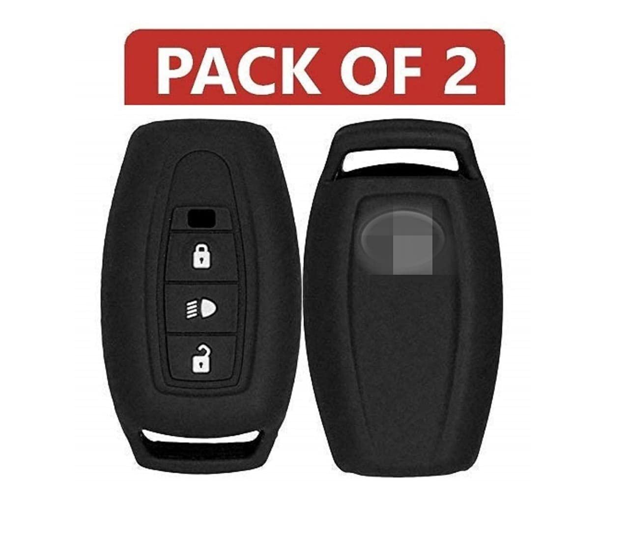 Silicone Key Cover Compatible with Tata Safari Storme/Aria 3 Button Key Cover (Pack of 2) Image