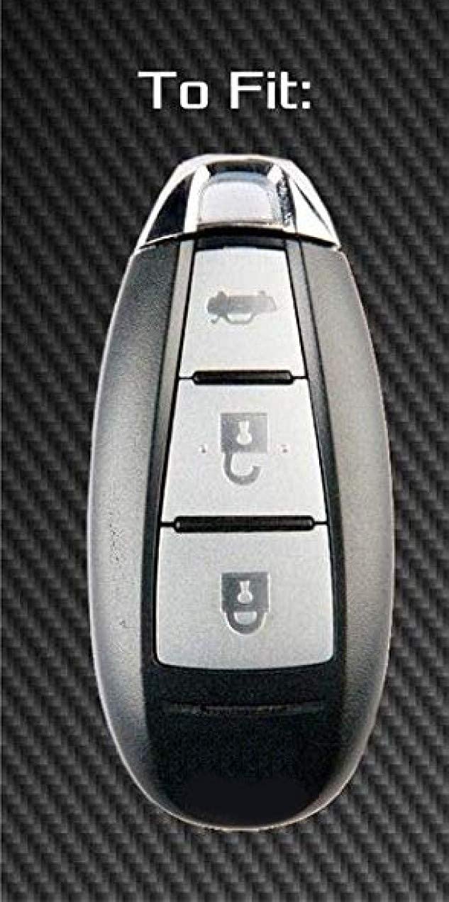 Silicone Key Cover Compatible with Suzuki Vitara Brezza/Scross/Baleno/Swift/Ciaz Smart Key (Black on White) (Pack of 2) Image 