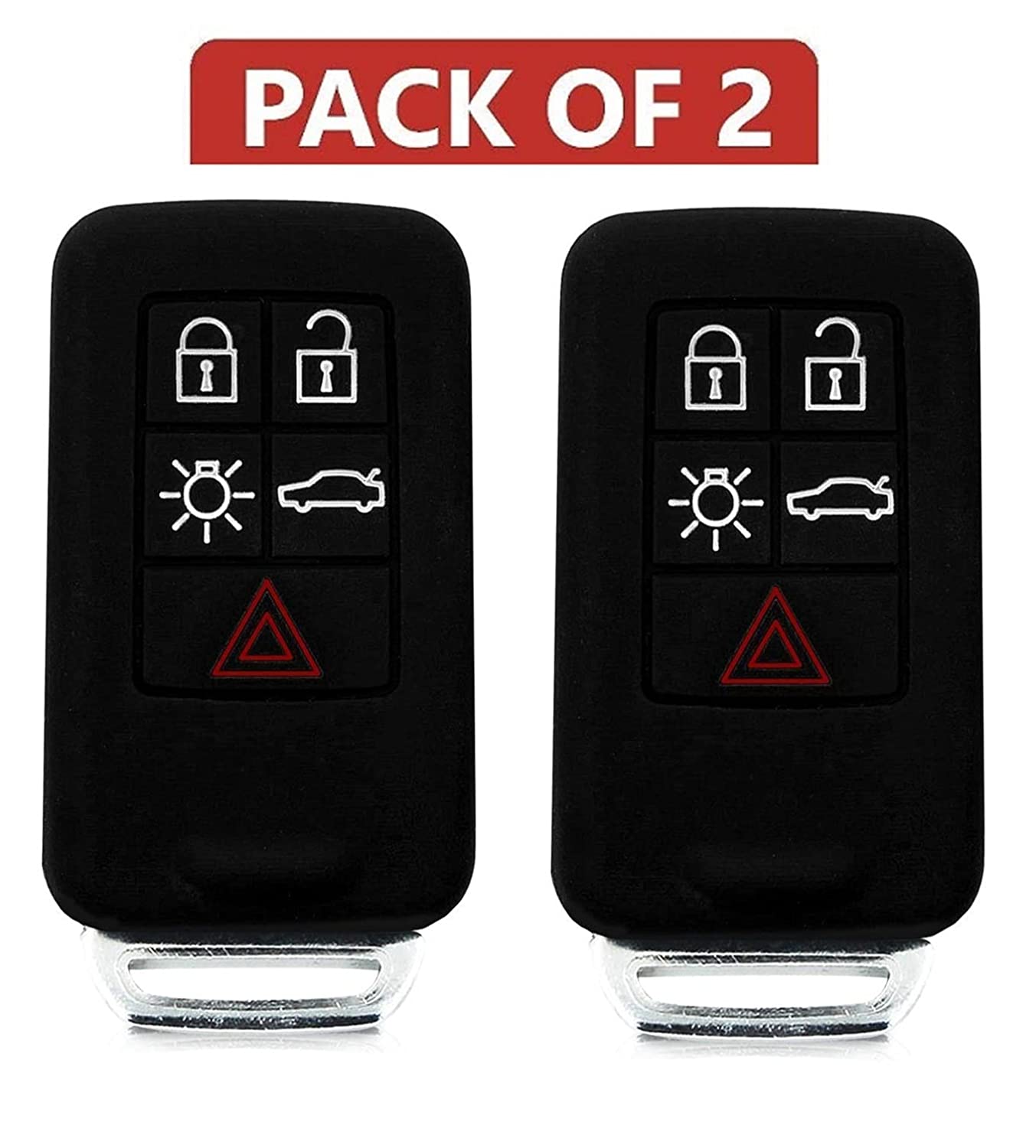 Silicone Key Cover Volvo 5 Button car Key (only keyless, Pack of 2) Image