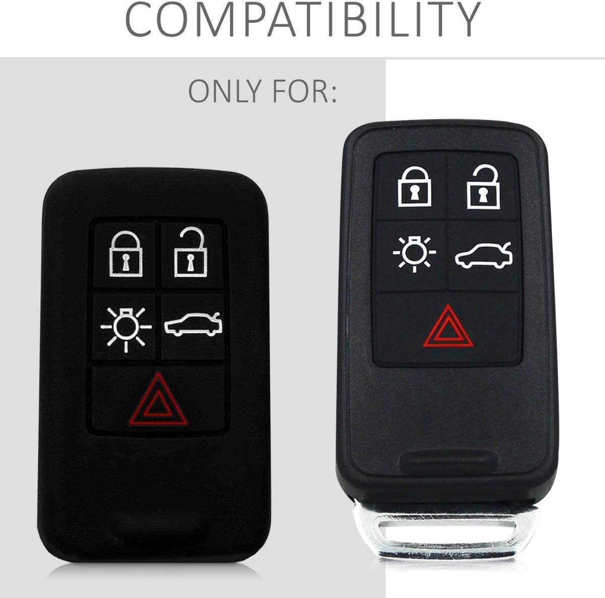 Silicone Key Cover Volvo 5 Button car Key (only keyless, Pack of 2)