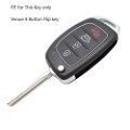 Silicone Key Cover Compatible with Hyundai Venue Flip Key (Black, Pack of 2) Image 