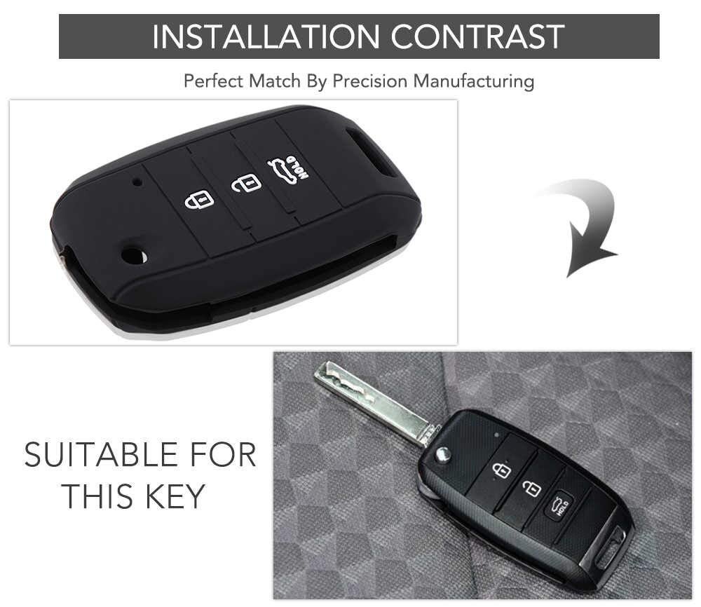 Silicone Key Cover Compatible with Kia Optima k5 Sorento Cerato(Pack of 2) Image 