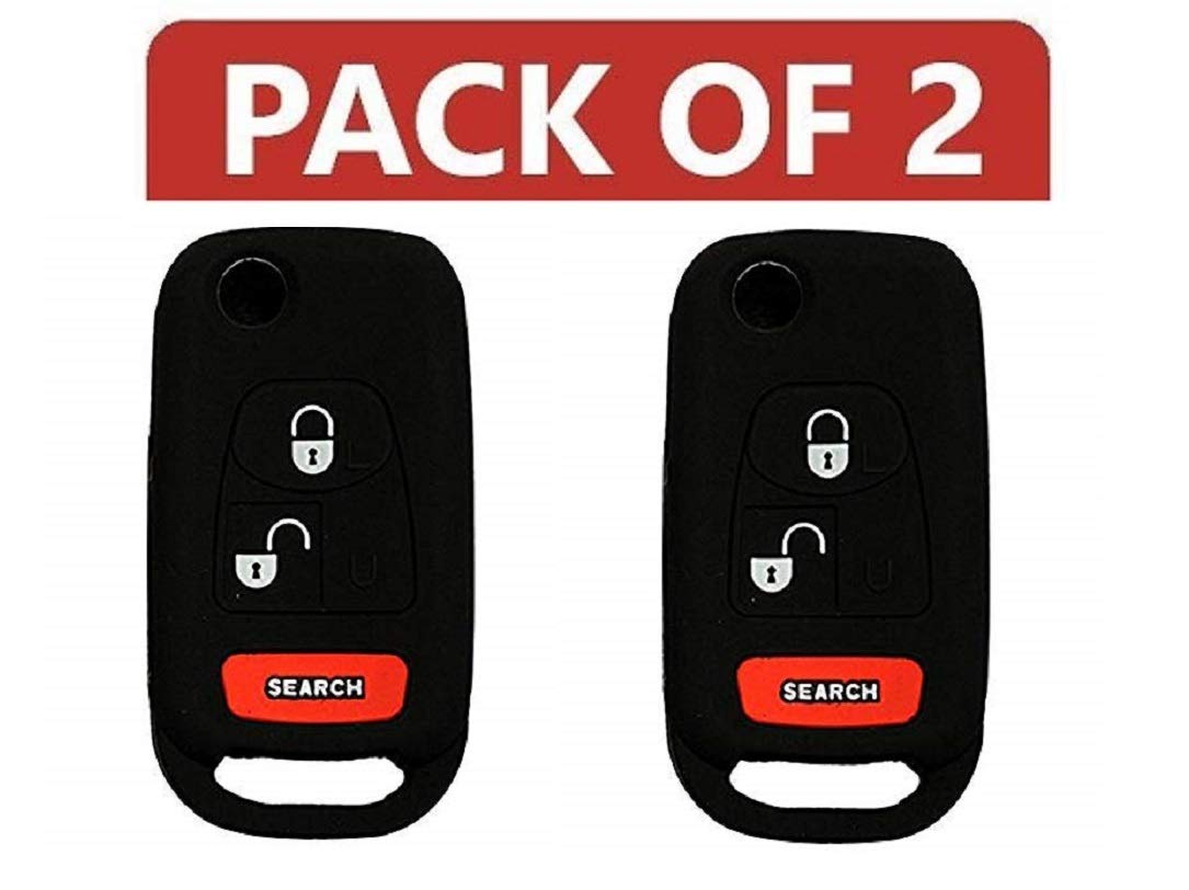 Silicone Key Cover Compatible with Mahindra Bolero Flip Keys (Black, Pack of 2) Image