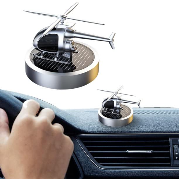 Car Oil Diffusers Car Fragrance Rotate Helicopter Aromatherapy Decor Perfume Aroma Diffuser trendy(Silver) Image