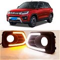 LED DRL Fog Lamp Day time Running Fog Light Assembly Compatible with Suzuki Brezza 2020 (Pack of 2) Image 