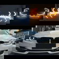 AES LED Headlight Car Accessories Replacement Halo Crystal White Yellow Running Light Turn Signal Light Angel Eyes (White/Yellow, Matrix) Image 