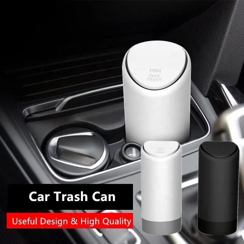 Silicone Trash Garbage Can bin use for Auto Vehicle Car Home Office (White)