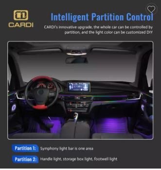 CARDI K4 10 in 1 Led Strip Factory Direct Sale Auto Car Atmosphere Light Ambient Light Car Rgb For 98% Car Model Image 