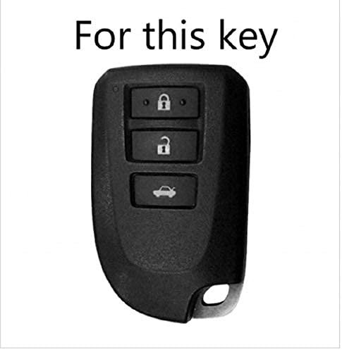  Carbon Fiber Car Key Case Compatible with Toyota Prado Vios Yaris Previa 2 3 Buttons Smart Remote Fob Shell Cover Keychain Protector Bag