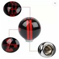 Gear 6 Speed Round Ball Type R S Shifter Cobra Manual Gear Shift Knob Trim Selector Red White Black Universal for car(Red on Black) Image 