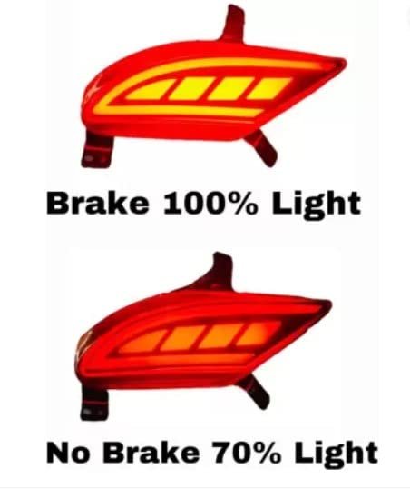 Type B Car reflector LED Brake Light with scan and turn Indicator for Rear Bumper Fit for Mahindra XUV 700 (Set of 2, Matrix)