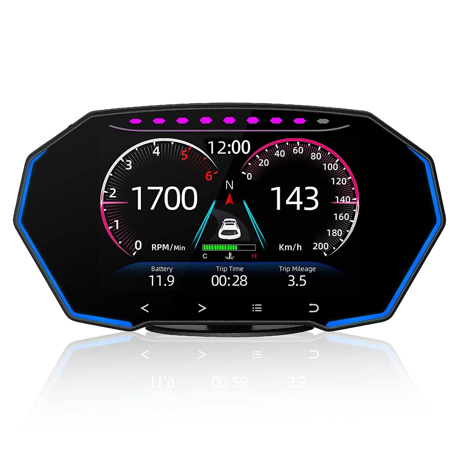 Digital OBDII Speedometer ACECAR Car Head Up Display with OBD2/EUOBD Interface Plug and Play HUD Fit for Most Vehicles After 2008 Image