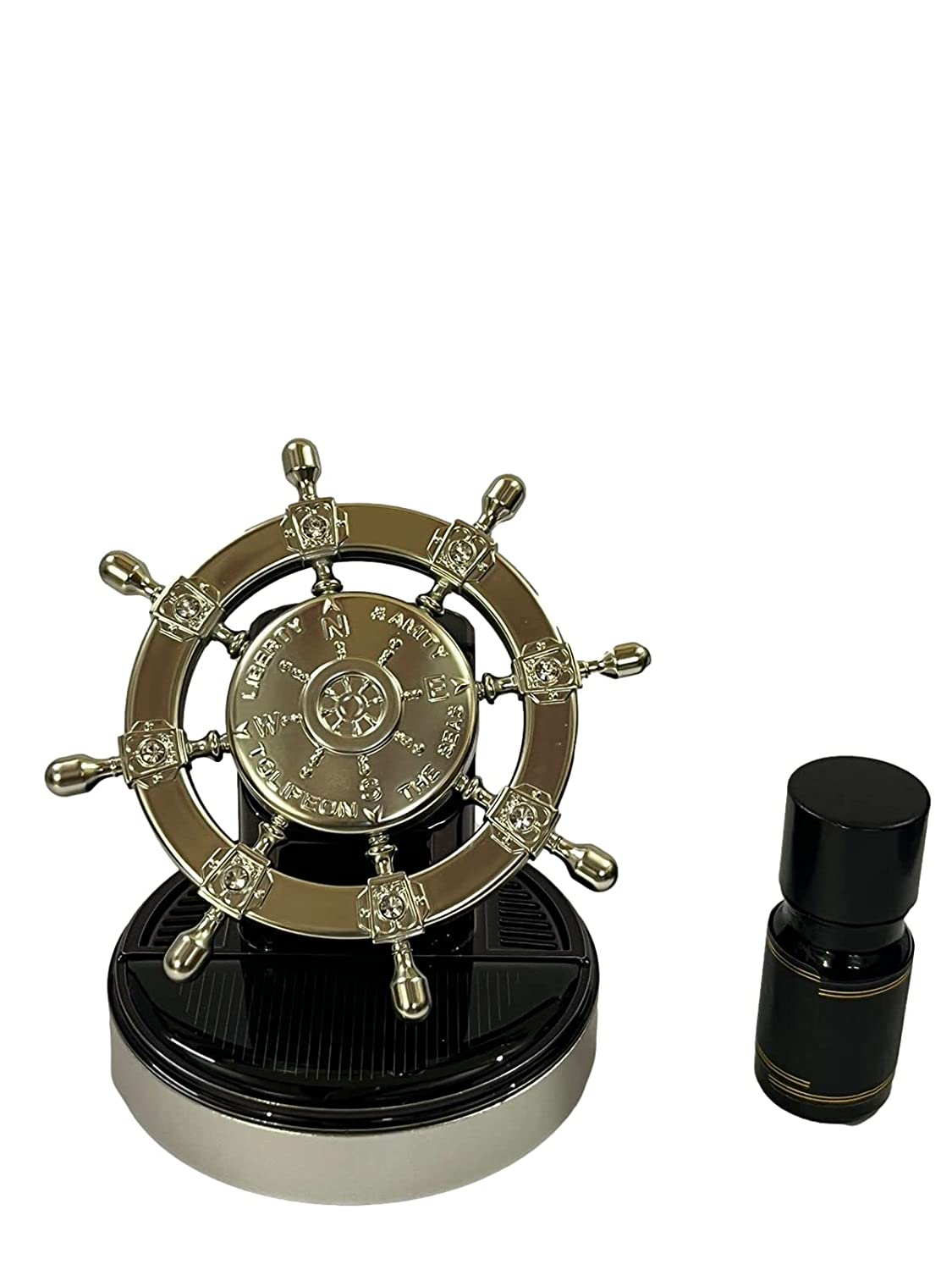 Car Aroma Diffuser Air Freshener Perfume Solar Power Dashboard Helm style Decoration Perfume (Silver)