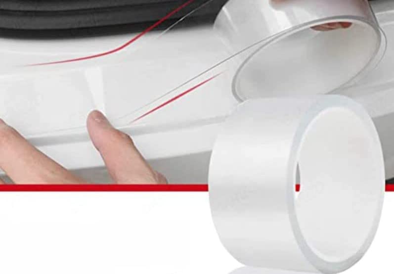 Nano Sticker Tape Anti Scratch Black Silcone Carbon Fiber Paint Protection Film Flexible Tape For Car Paint Protection Decoration (5M, White) Image