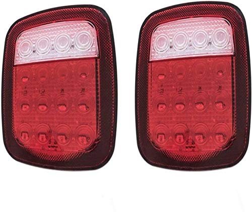  JK Tail Light Assembly Clear LED w/Brake Light & Turn Signal Compatible with JK Thar Wrangle (Thar-tail)