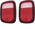  JK Tail Light Assembly Clear LED w/Brake Light & Turn Signal Compatible with JK Thar Wrangle (Thar-tail) Image 