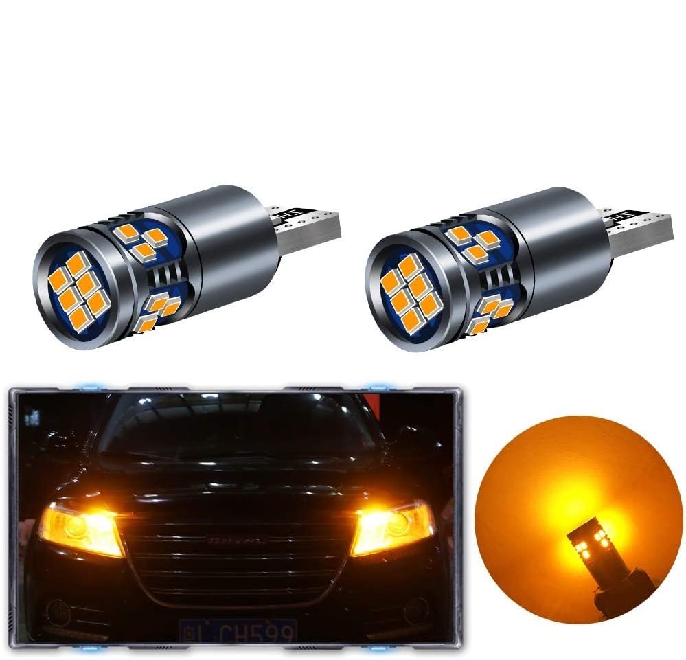 T10 W5W 18 3030 Chip LED Error-Free CANBUS Indicator Light, 800LM, Car Interior, Super Bright, IP65 Waterproof, Suitable for Reading Light(Amber)