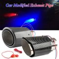 Blue Flame Led Exhaust Muffler Tip Carbon Fiber Car Tail Pipe Light 2.5 Inch Inlet 4 Inch Outlet - Straight Style Image 
