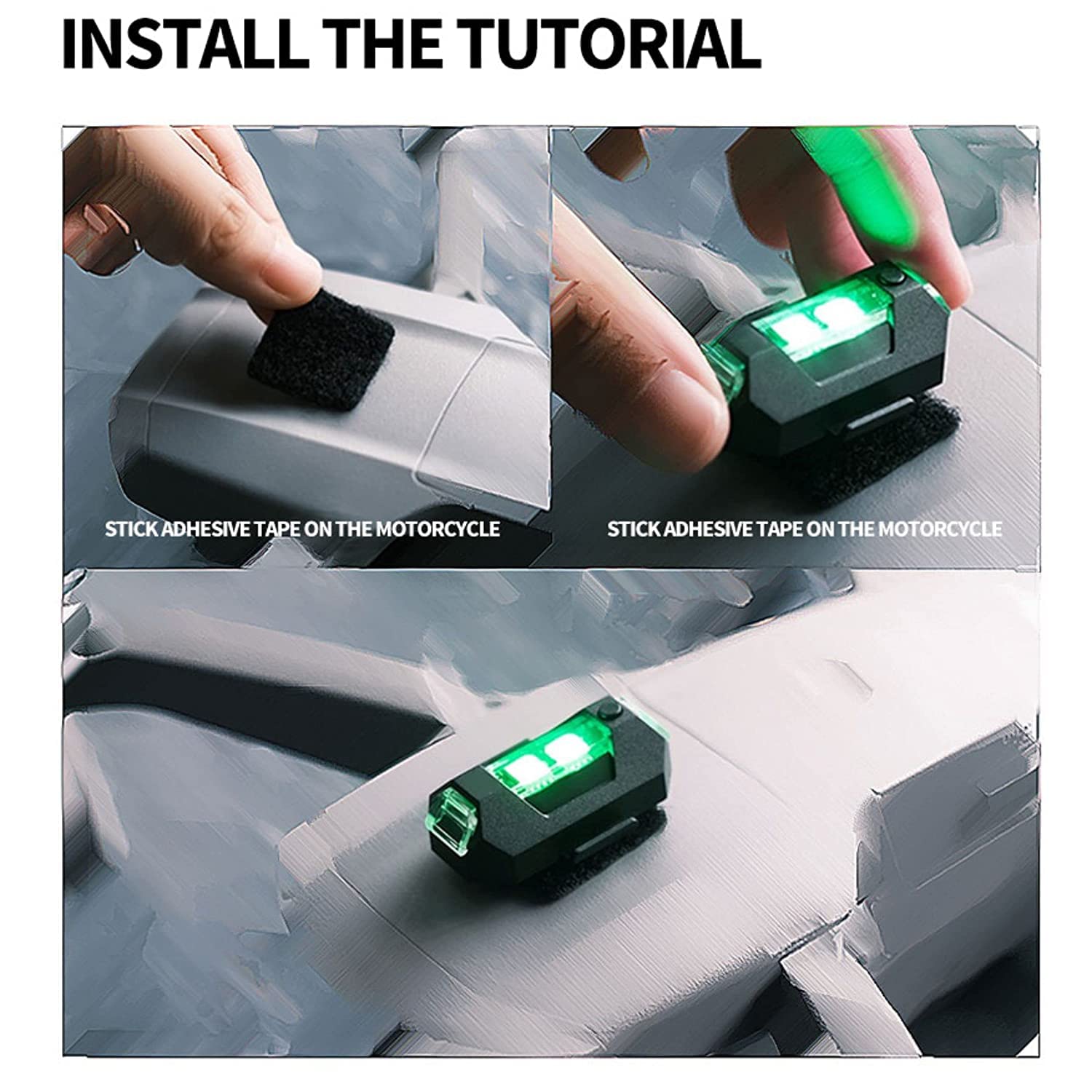Strobe Light For 2LEDS 7colors Warning Rear Light For Motorcycle and Decorative Light For Cars Image 