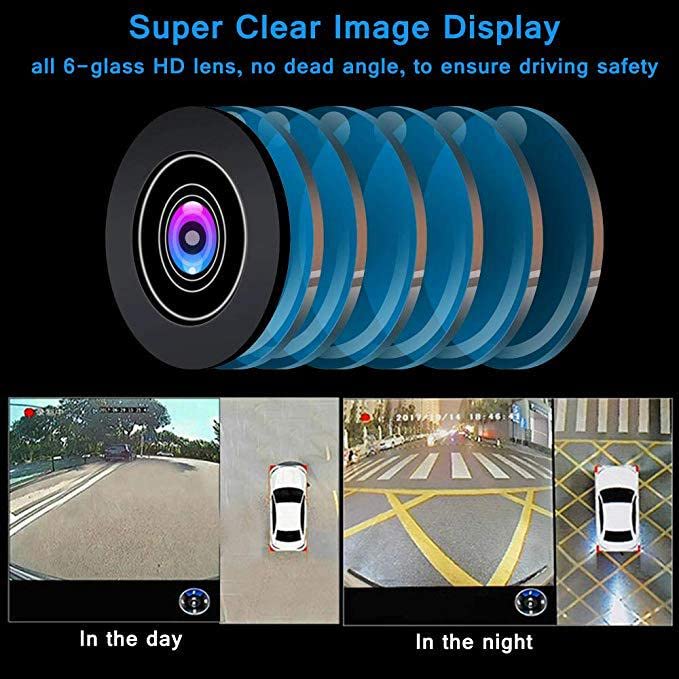 Panoramic Rearview Camera 360 Degree Parking System Auto Car Camera All Round Waterproof Image 