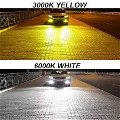 24LED 3030 H27 dual Colour white/yellow LED fog lamp Super Bright Car Fog Light Driving Day Running Lamp Auto (Pack of 2,H27) Image 