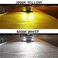 Car Headlight H7 Dual Color Yellow White led Headlights for Car and Bike(2 Pieces) Image 