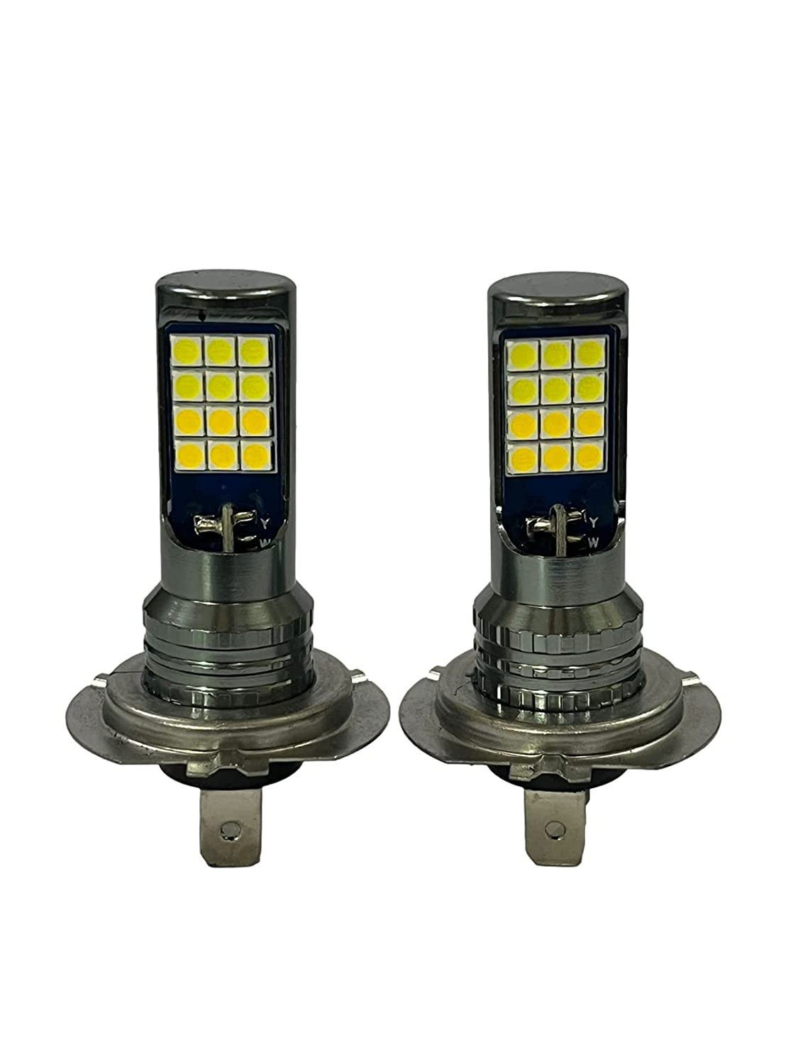 Car Headlight H7 Dual Color Yellow White led Headlights for Car and Bike(2 Pieces) Image