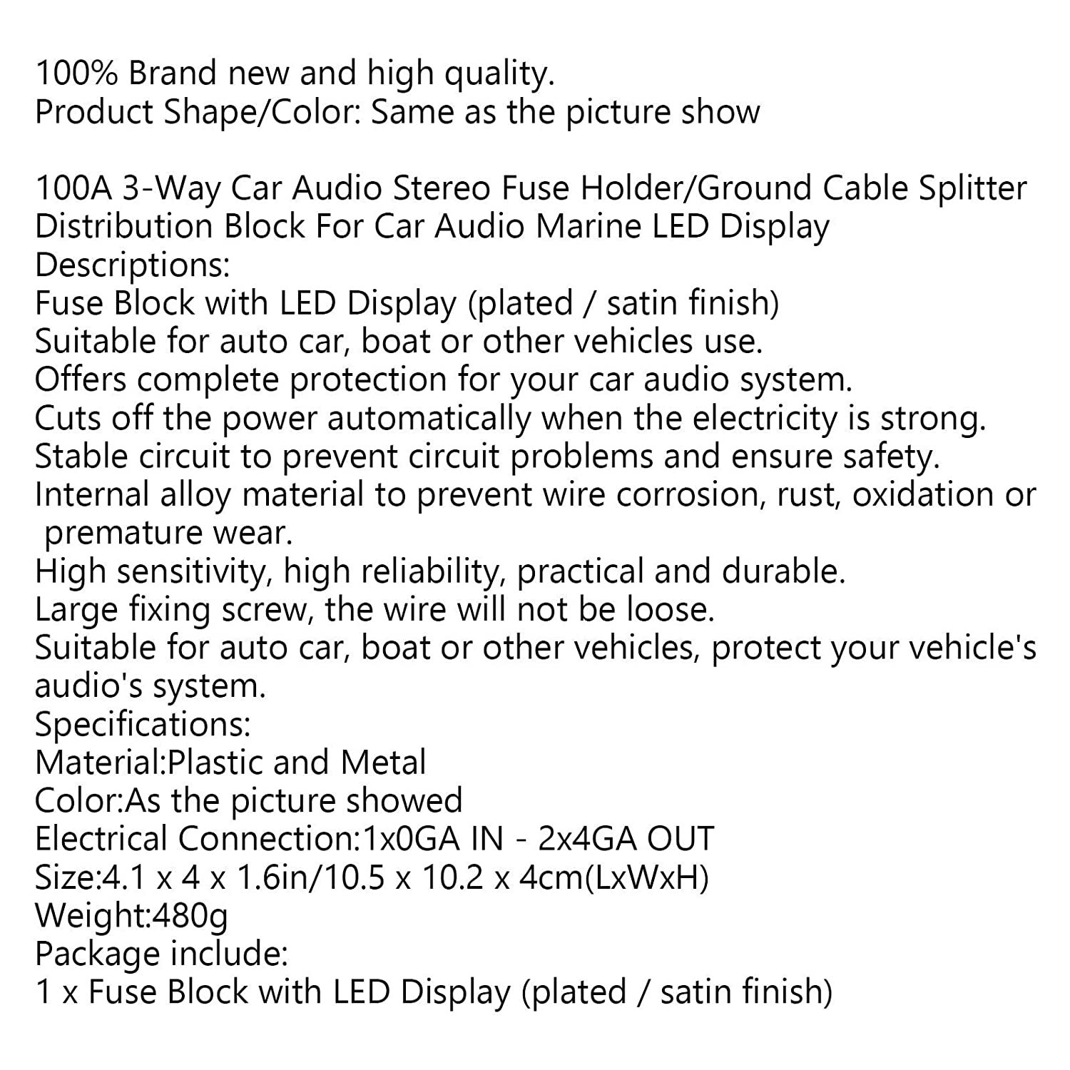 Car Audio Digital Led Display Fuse Holder ANL Include Fuse Distribution block 2 way in 2 way out Image 