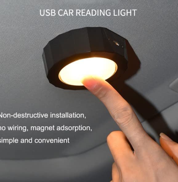 Car Ceiling Multifunction USB Wireless Reading rechargeable Night Atmosphere Light For Car Roof Ceiling Lamp, Bedroom, Party (7 Colour) (Black) Image 