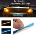 Cloudsale 60 cm Flexible White DRL Light for Cars & Bikes Yellow Indicator with Turn Sequential Flow with Adaptor (60 cm, Set of 2 Pieces) Image 
