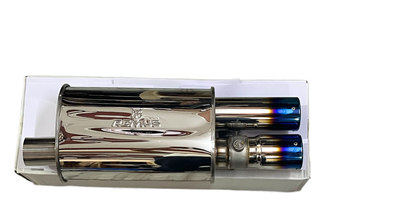 Remus Valvetronic Dual Blue Tip Titanium Carbon Exhaust System On/Off Function With 2 Remote Control Image 