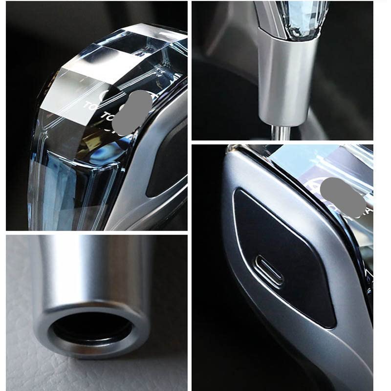  Crystal Shape Car LED Handball Crystal Shift Knob Shift Lever 7 Color Lights Illumination Touch Sensor Line Lighting Compatible with Toy-OTA car Image 