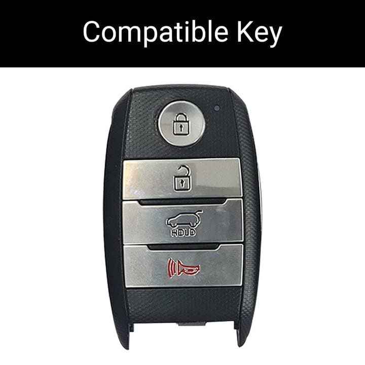 Silicone Key Cover Fit For Kia Seltos 4 Button Smart Key (Please Compare Key Shape and Buttons Before Placing Order)(Black) Pack of 1 Image 