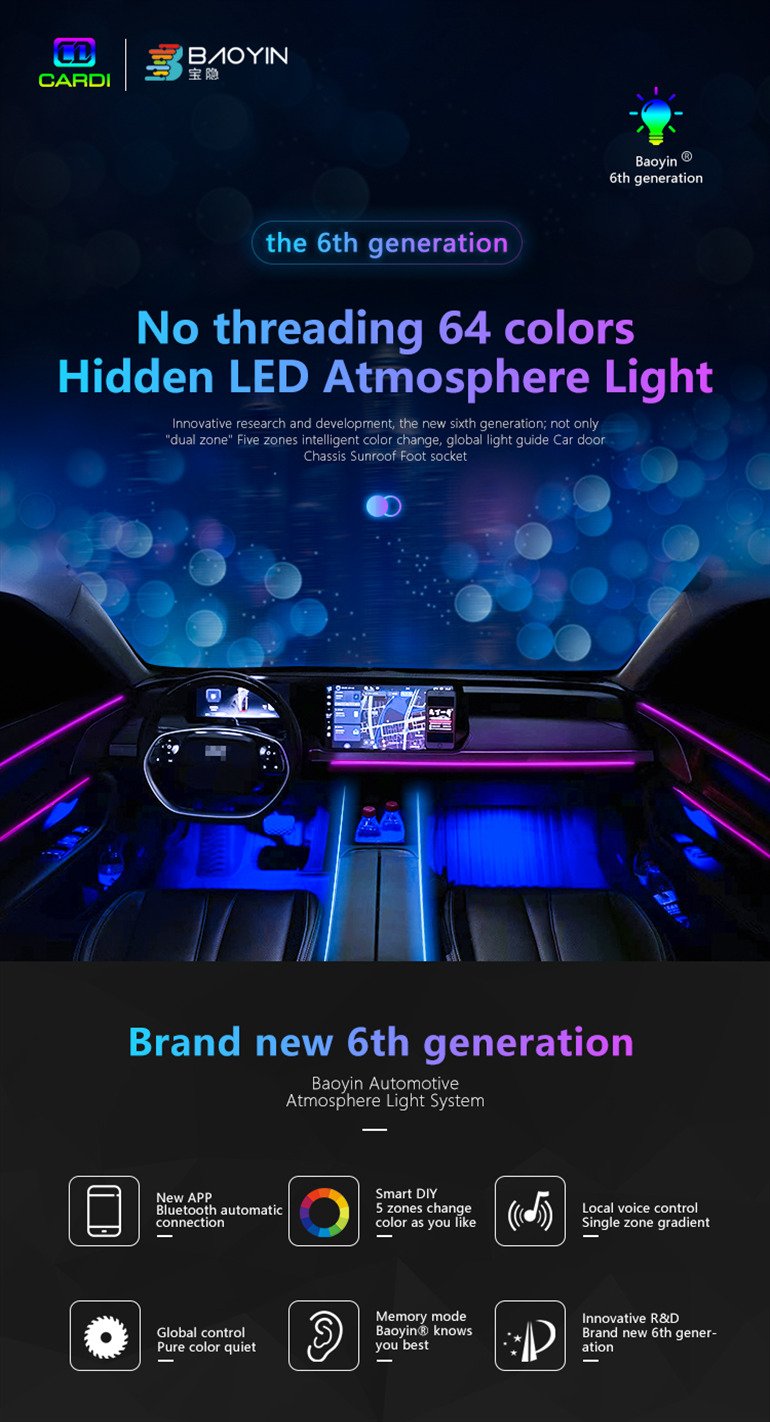 Cardi K3 10 in 1 ambient lighting set atmosphere of the car lights Image 