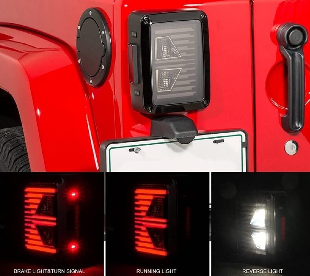 JK Tail Light Assembly Clear LED w/Brake Light & Turn Signal for JK Thar Wrangle (Tail No. 6) Image 