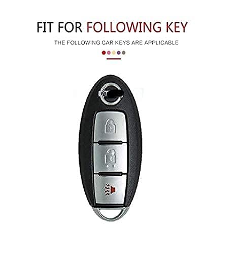 TPU Carbon Fiber Style Car Key Cover Compatible with Nissan Micra, Sunny, Teana, Magnite 3 Button Smart Key(White) Image 