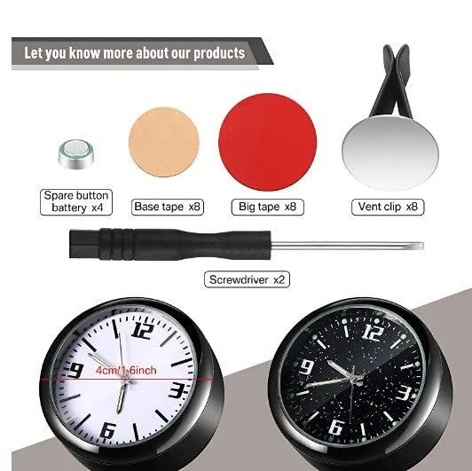 Car Clock Dashboard Car Clock Luminous Quartz Car Clocks Mini Car Clock for Car Bike universal use(Pack of 1) Image 