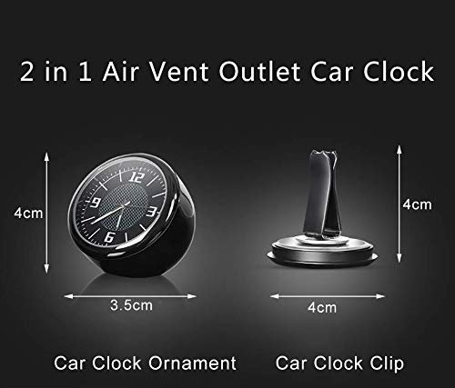 Universal Car Dashboard Analog Clock with Vent Clip and Adhesive Tape Image 