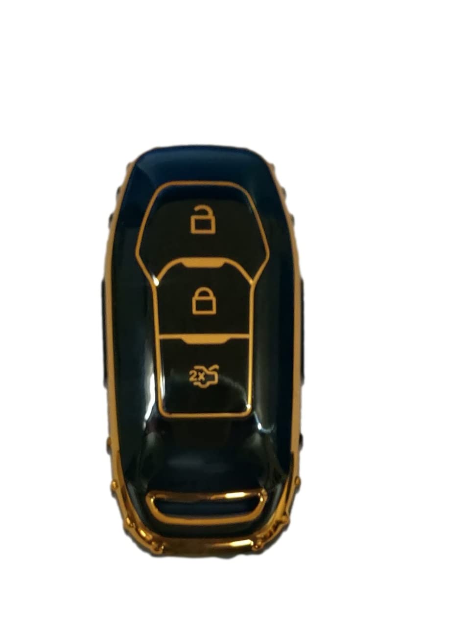 Carbon TPU Key Cover Compatible with Ford Figo Aspire and Ford Endavour Smart Key only(Black) Image 