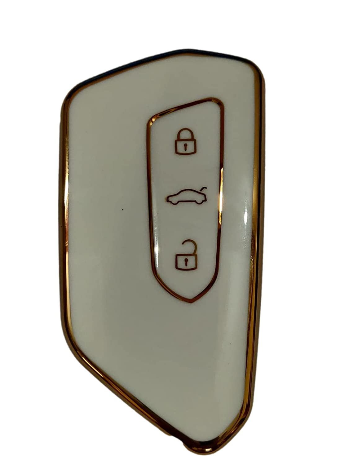 TPU Key Cover Compatible for Skoda Octavia 2021 Push Button Smart Key (White) Image 