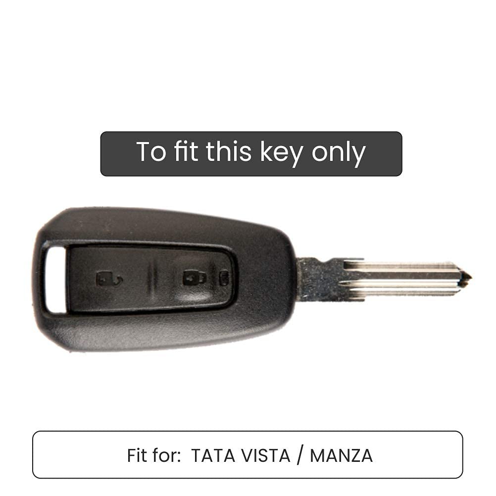 Silicone Car Key Cover Compatible with Indica Vista, Indigo Manza 2 button remote key- Brown Image 