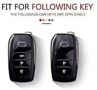 Silicone Car Key Cover Compatible with Toyota Fortuner and Crysta 3 Buttons Smart Key- Brown Image 