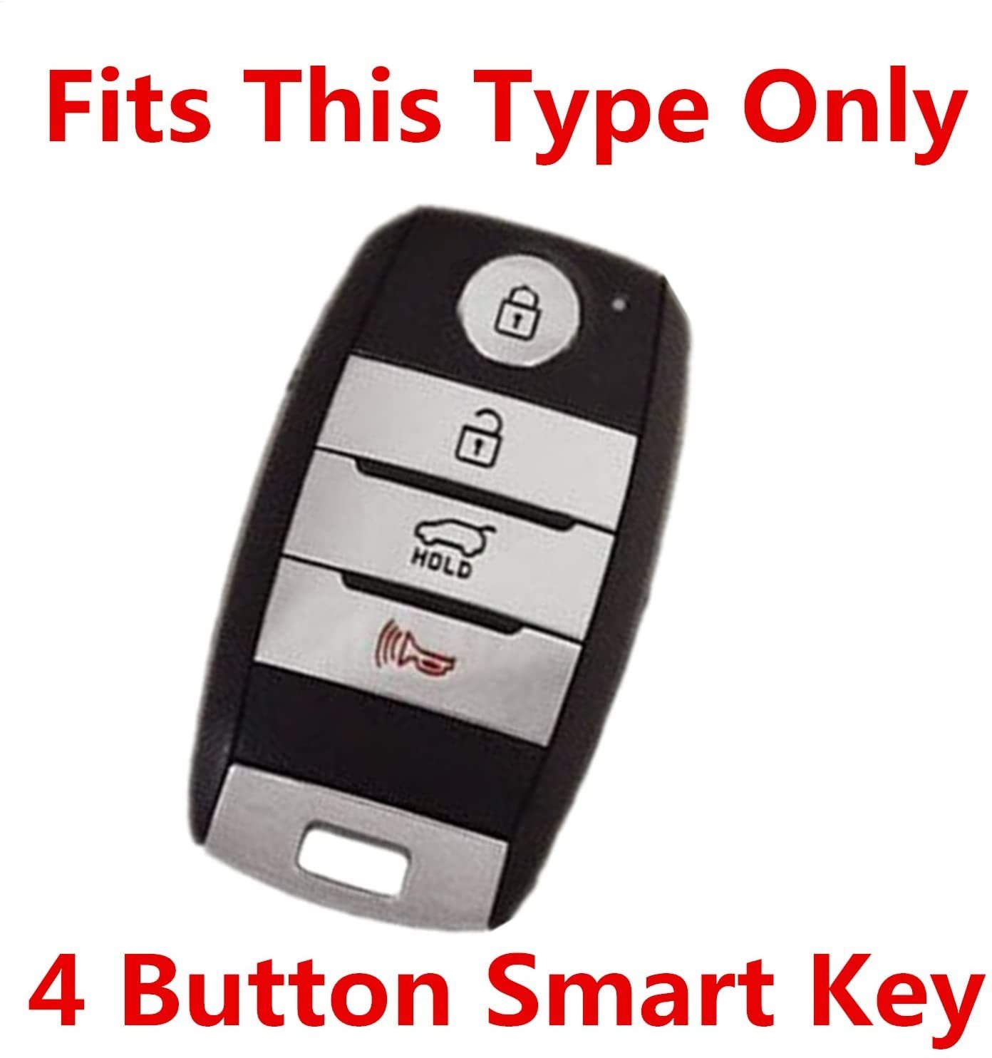 4 Buttons Silicone Key Cover For kia Optima K 3 Cerato, Seltos, Forte Sorento Rio Rio5 NIRO Soul (Black)(Pack of 2) Image 