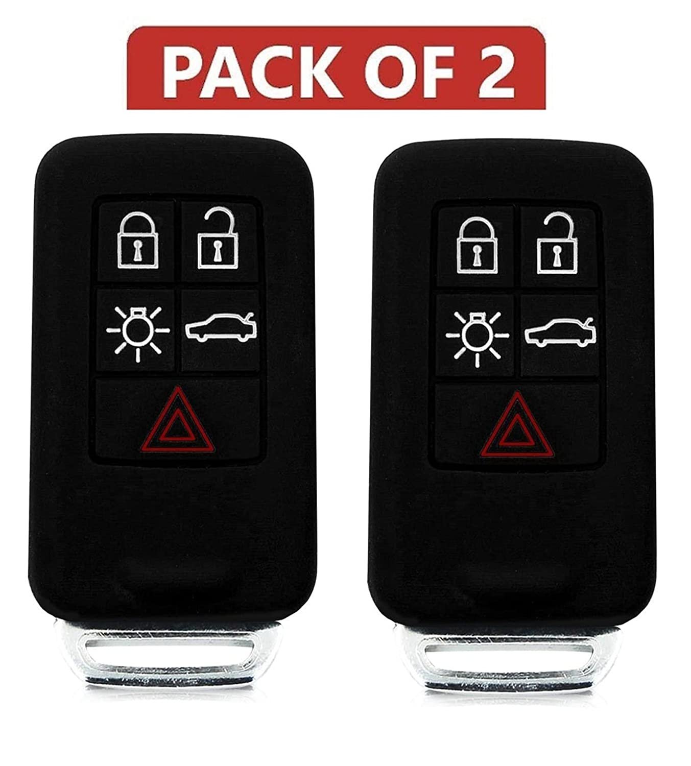 Silicone Key Cover Volvo 5 Button Car Key (only keyless, Pack of 2) Image 