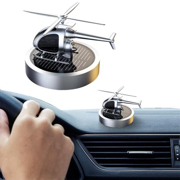 Car Oil Diffusers Car Fragrance Rotate Helicopter Aromatherapy Decor Perfume Aroma Diffuser trendy(Silver) Image 