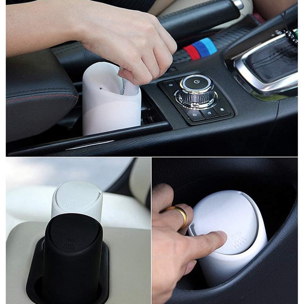 Silicone Trash Garbage Can bin use for Auto Vehicle Car Home Office (White) Image 